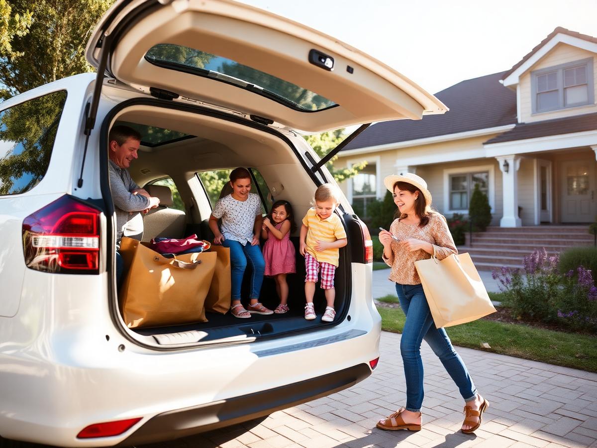 Family loading minivan