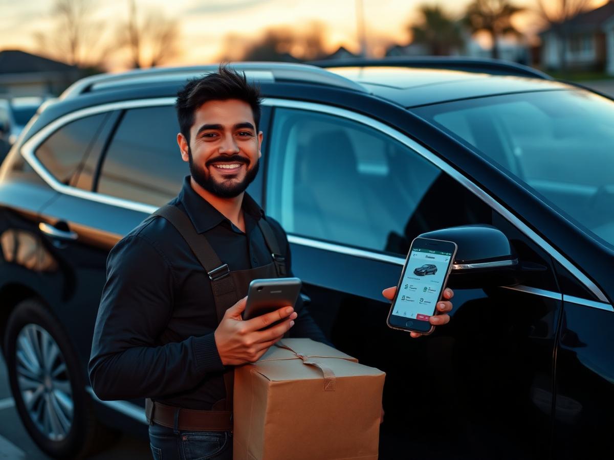 Gig driver with rental car